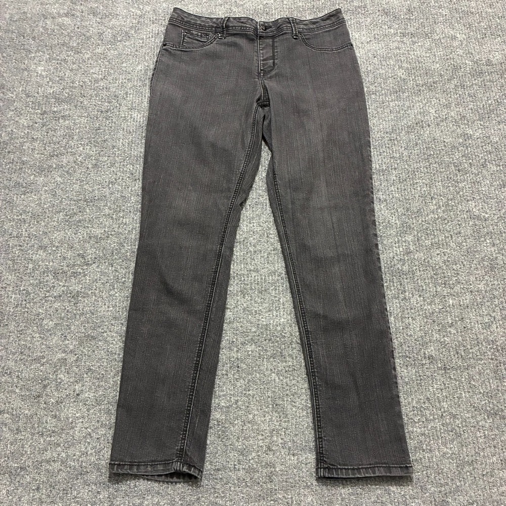 Fade to Blue Jeans Womens Straight Leg Size L Missy‎ Black Denim Mid Rise
